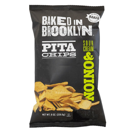 Baked in Brooklyn Pita Chips Sour Cream & Onion 8 oz