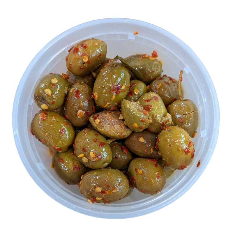 Holon Spicy Cracked Green Olives 16 oz