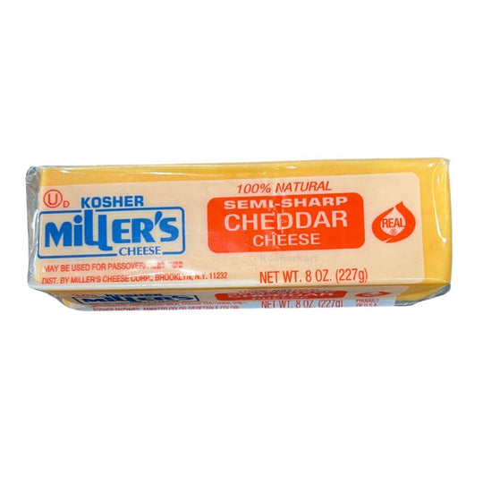 Miller's Semi-Sharp Cheddar Cheese 8 oz