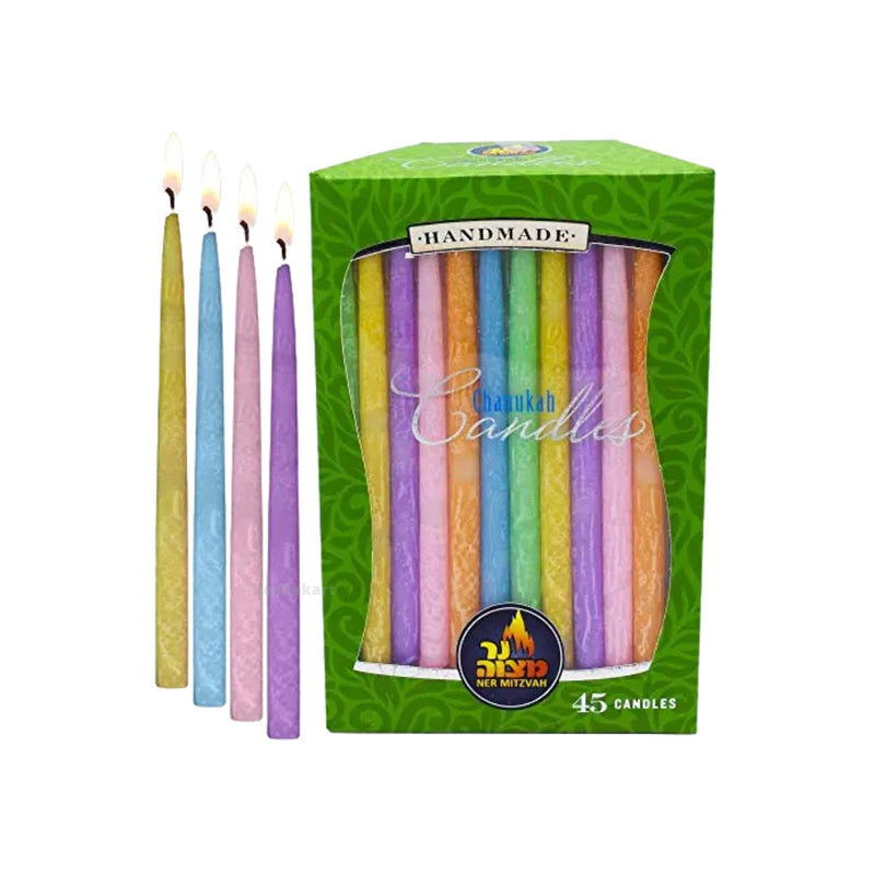 Ner Mitzvah Handmade Chanukah Menorah Candles - Standard Size 45 pk