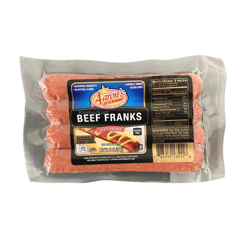 Aaron's Beef Franks 12 oz