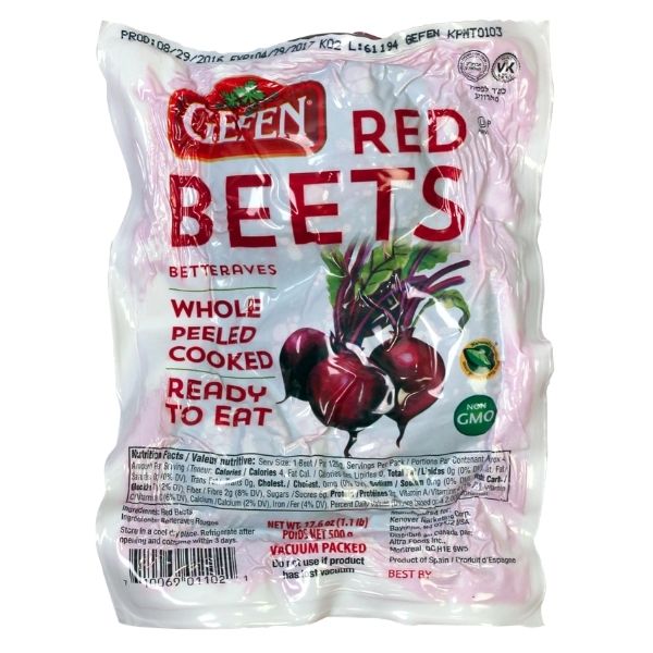 Gefen Red Beets Whole Peeled Ready-To-Eat (vacuum packed)