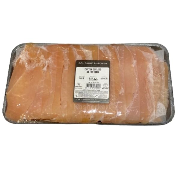 Boutique Butcher Ultra Thin Chicken Cutlets Sliced (1.1 lbs - 1.6 lbs)