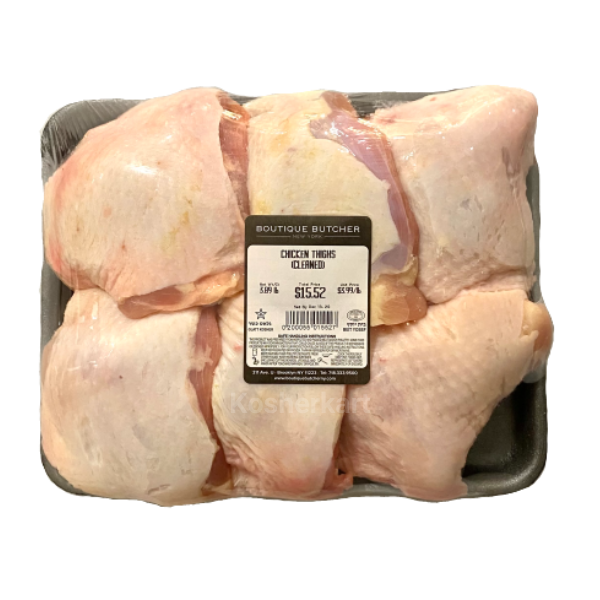 Boutique Butcher Chicken Thighs cleaned (with bone and skin) (2.5 lbs - 3.5 lbs)