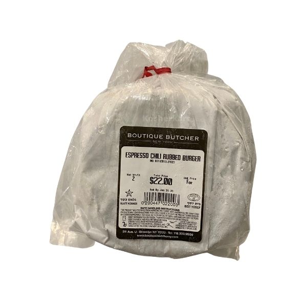 Boutique Butcher Expresso Chili Rubbed Beef Burgers 2pk (frozen)