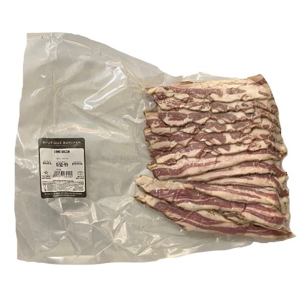 Boutique Butcher Lamb Bacon $49.99/lb (estimated 8 oz - 11 oz)