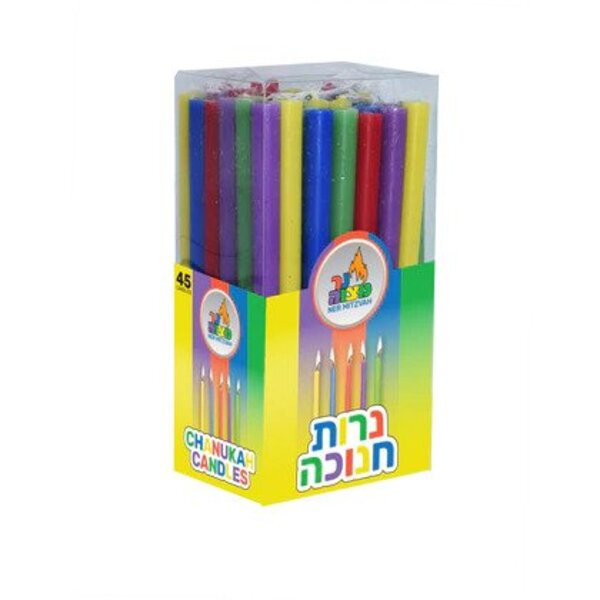 Ner Mitzvah Multi-Colored Long Candles 45 ct