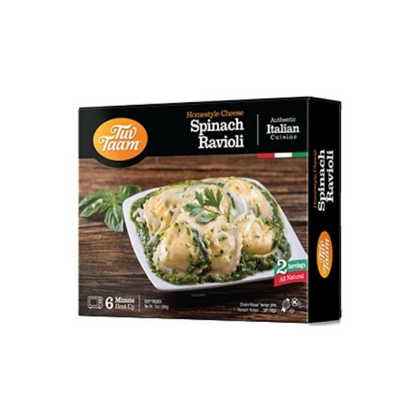 Tuv Taam Spinach Ravioli With Creamed Spinach Sauce and Mozzarella Cheese 10 oz