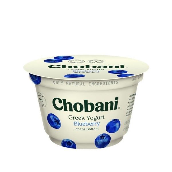 Chobani Nonfat Greek Yogurt Blueberry On The Bottom 5.3 oz
