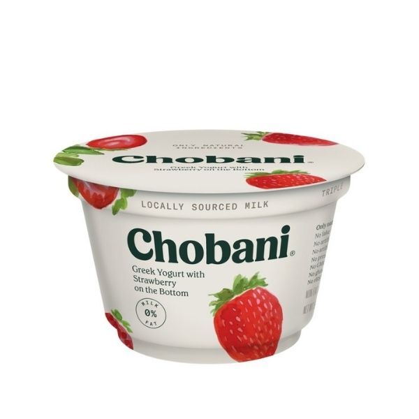 Chobani Nonfat Greek Yogurt Strawberry On The Bottom 5.3 oz
