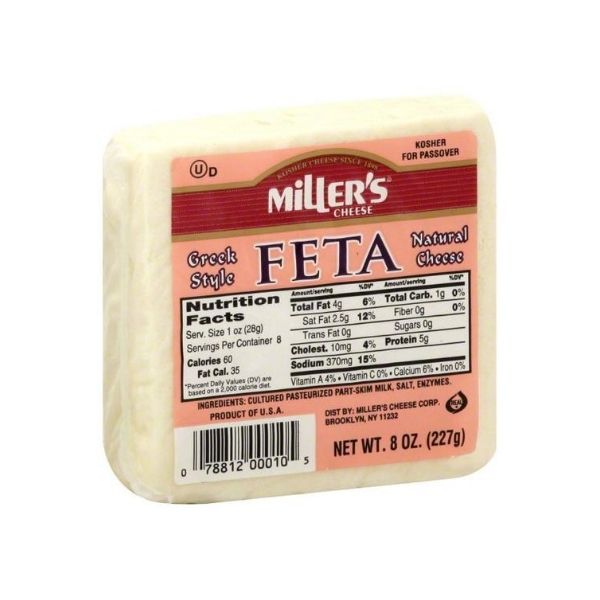 Miller's Feta Cheese Chunks | Dairy Cheese & Refrigerated | Kosherkart