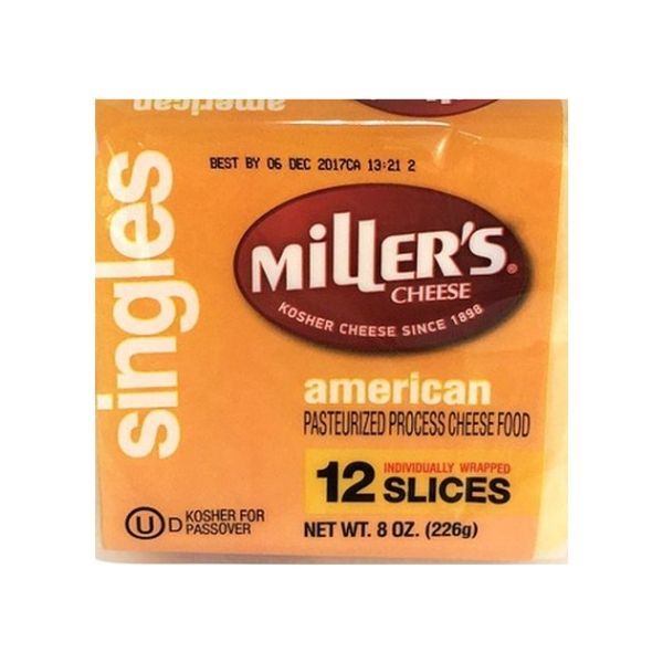 Miller's Yellow American Cheese 12 Slices - 8 oz