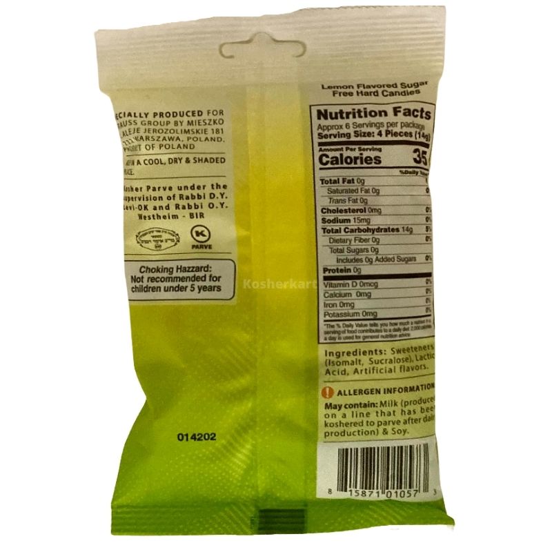 Elite Must Sugar Free Lemon Candy 2.82 oz