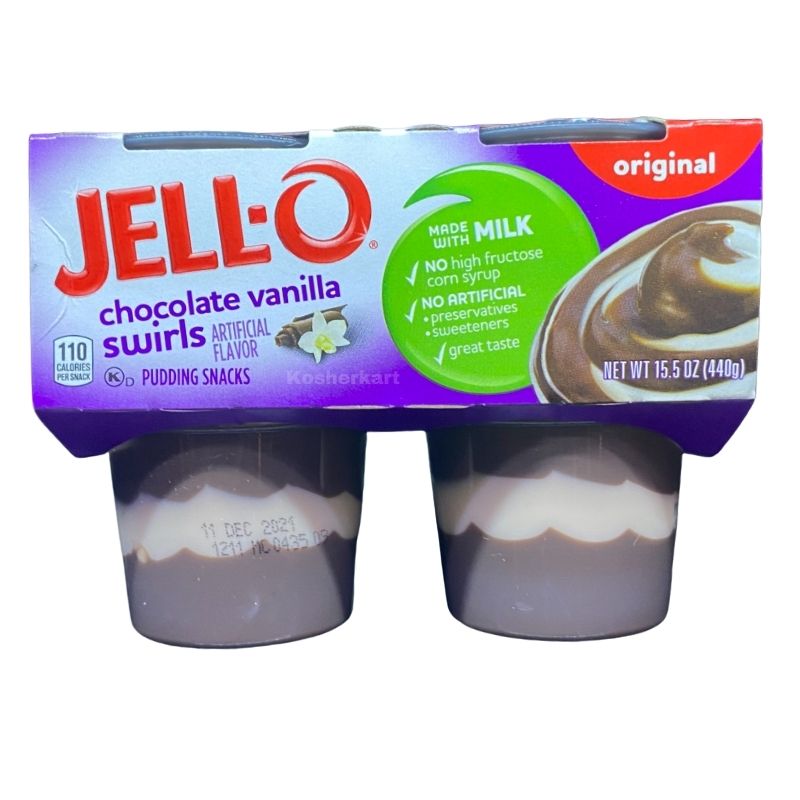 Jell-O Original Chocolate Vanilla Swirls Pudding (4-Pack) 15.5 oz