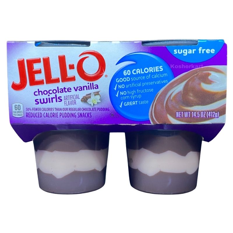 Jell-O Sugar-Free Chocolate Vanilla Swirls Pudding (4-Pack) 14.5 oz