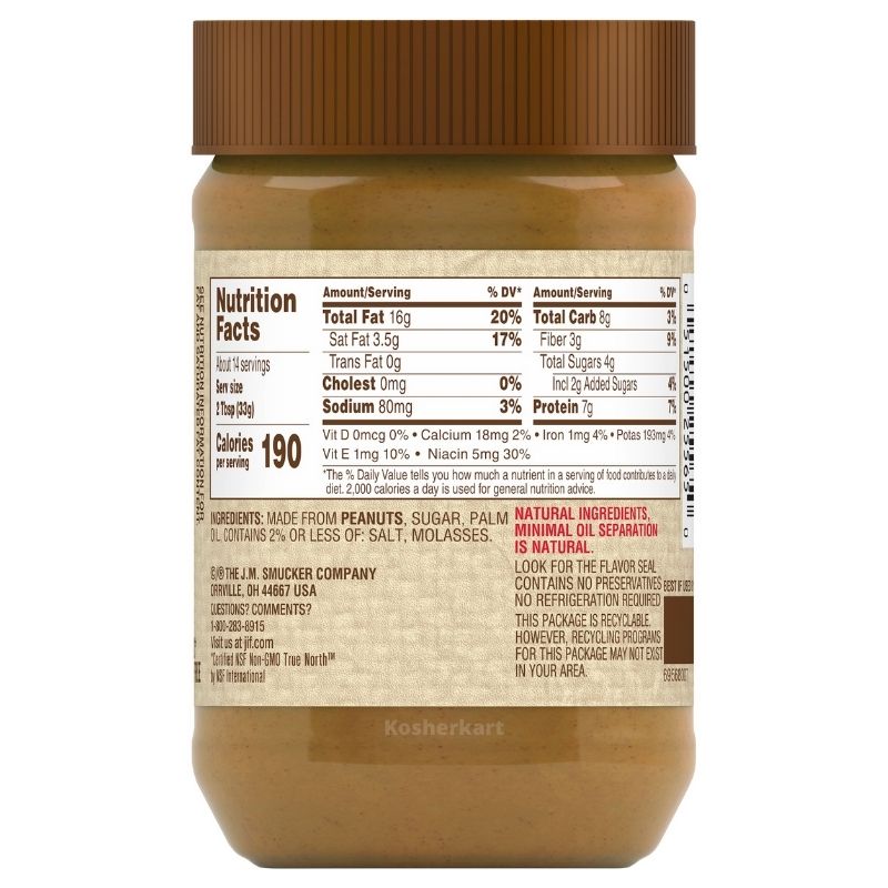 Jif Natural Creamy Peanut Butter 16 oz
