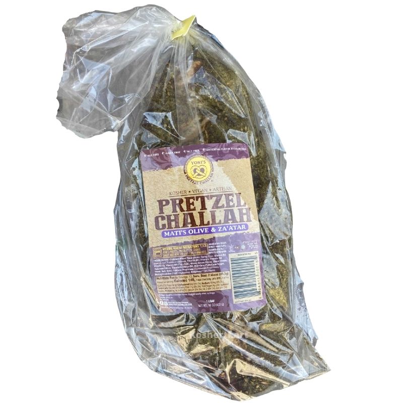 Yoni's Pretzel Challah - Mati’s Olive and Zaatar Pretzel Challah 16 oz