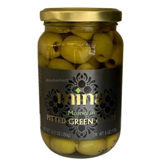 Mina Moroccan Pitted Green Olives 12.5 oz