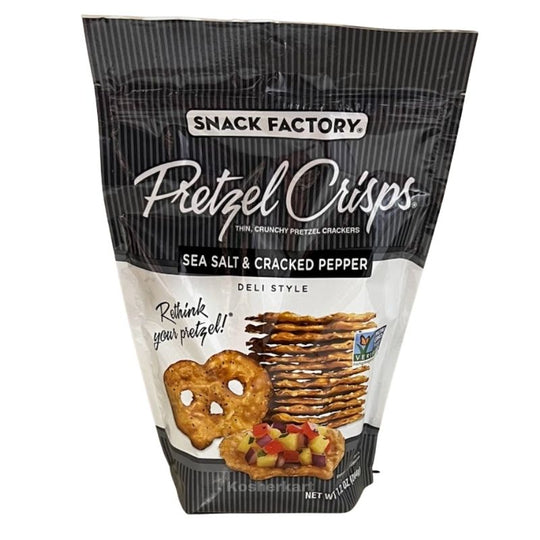 Snack Factory Pretzel Crisps Deli Style Sea Salt & Cracked Pepper 7.2 oz