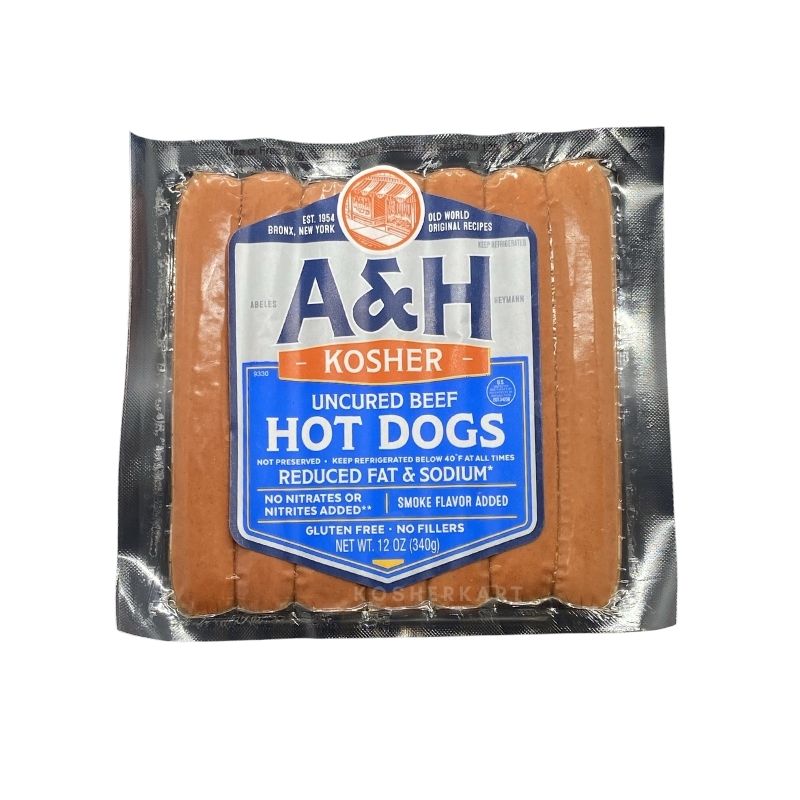 A&H Beef Franks Nitrate Free, Reduced Fat & Sodium 12 oz
