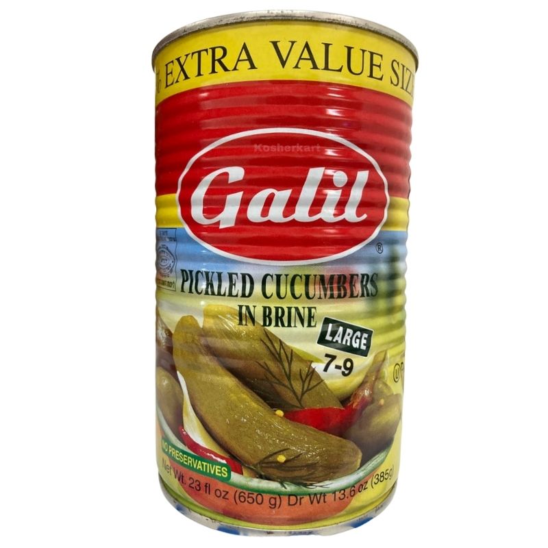 Galil Pickled Cucumbers in Brine (size 7-9) 23 oz