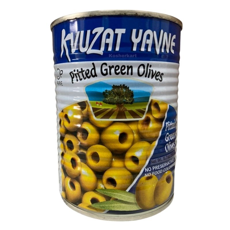 Kvuzat Yavne Green Pitted Olives 19 oz