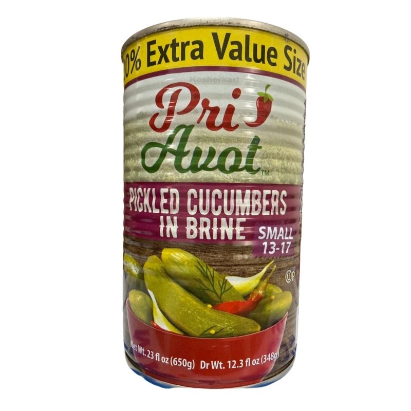 Pri Avot Pickled Cucumbers In Brine (size 13-17) 23 oz