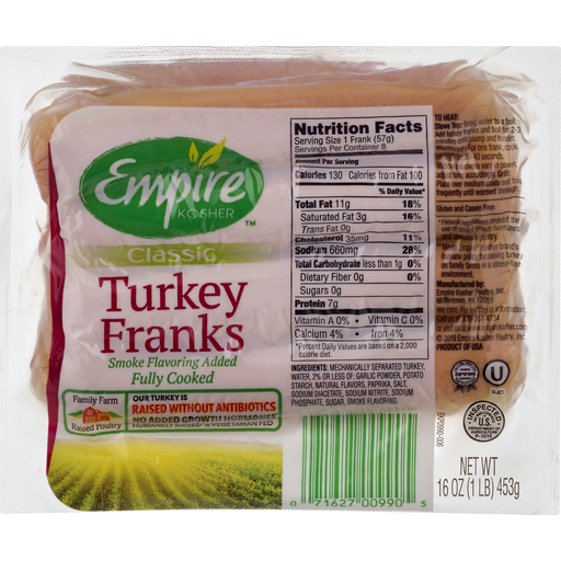 Empire Classic Turkey Franks 16 oz