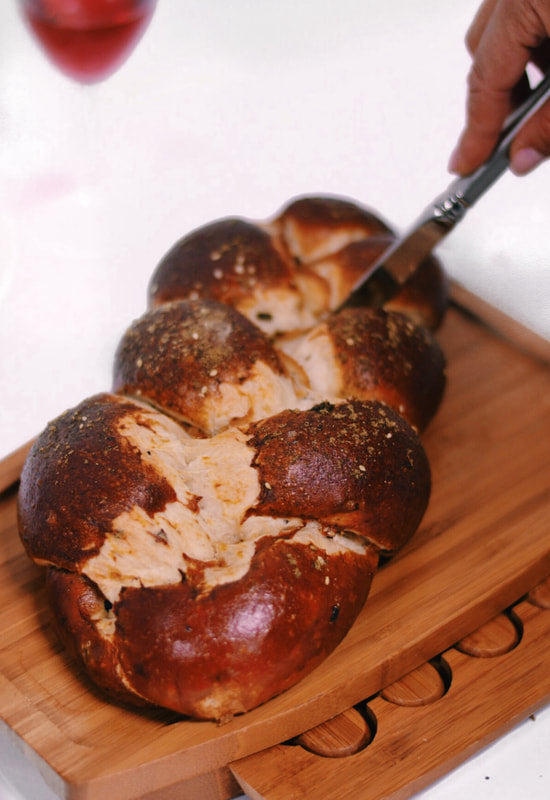 Yoni's Pretzel Challah - Mati’s Olive and Zaatar Pretzel Challah | Bread & Bakery | Kosherkart
